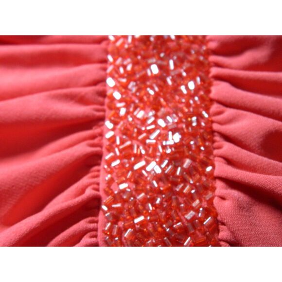 Cache Dress Size 4 Pink Side Beaded Rouched Vintage 90s Y2K Womens - Picture 6 of 13